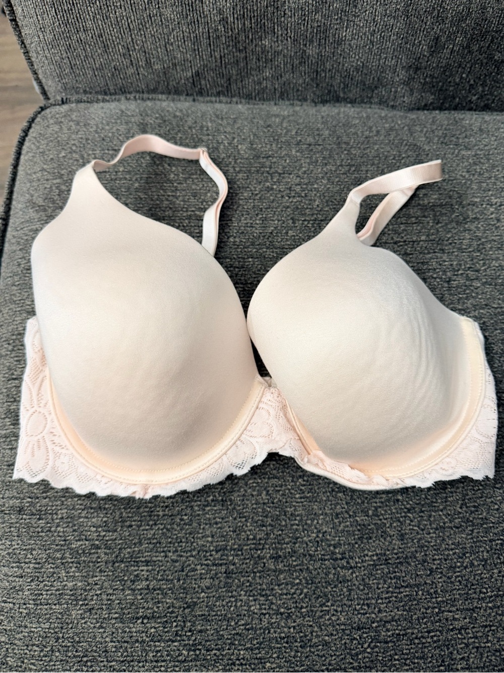 Aerie Pale Pink Lace-Trim T-Shirt Bra